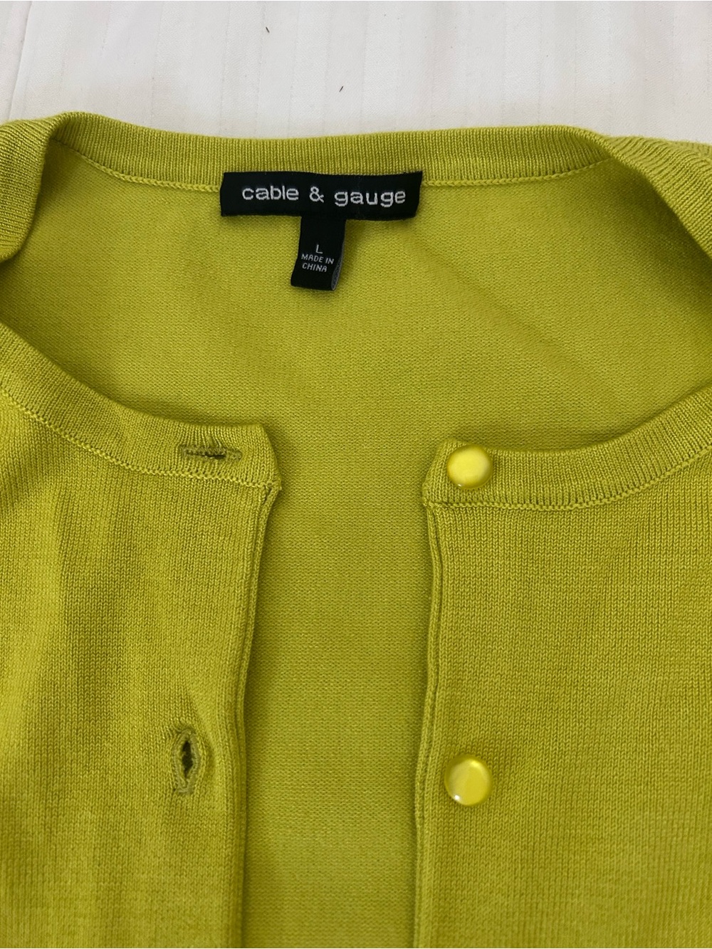 Gorgeous Perfect Condition Cable and Gauge Olive Green Cardigan SzL - Picture 3 of 5
